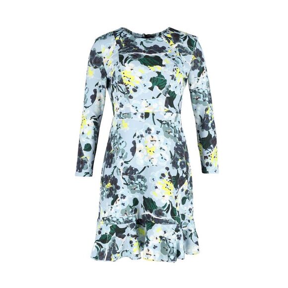 Erdem Judy Floral-Print Mini Dress in Blue Polyester - Picture 1 of 3